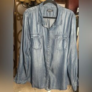 Buffalo David Bitton Lyocell Chambray Shirt XXL Soft Denim Top